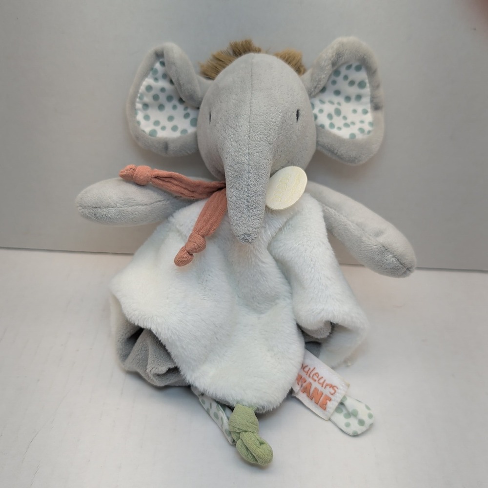 Doudou et Compagnie Paris Elephant Lovey Security Blanket Couleurs Savane DC4078